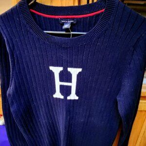 NWT Sweater Women Tommie Hilfiger Navy Blue Size Large NEW